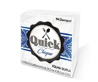 GUARDANAPO FOLHA DUPLA 29,5X29,5 CX 36X50 FLS – QUICK