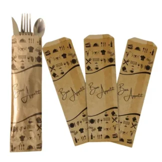 Saco Para Talher 7x28cm Papel Kraft Pardo . Para Fazer Com Logo Consulte Valor