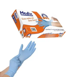Luva Nitrilo Azul Tamanho M 100 Unidades Inoven39