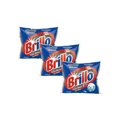 Kit 1X14X8 Esponja Palha Aco Tipo Brillo Bombril